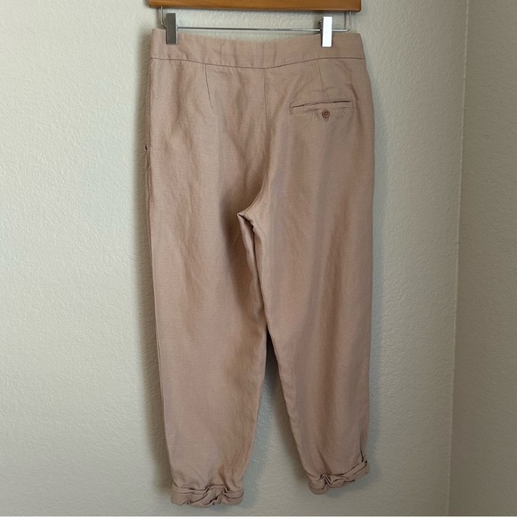 Wilfred x Aritzia Allant Cropped Rolled Hem Linen Blend Pant in Taupe, Size 2 - Picture 6 of 11
